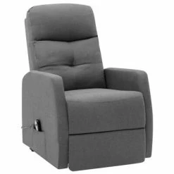VidaXL Fauteuil inclinable sur pied Gris clair Tissu 10 VidaXL Fauteuil inclinable sur pied Gris clair Tissu -Fauteuils Soldes image 3 321332