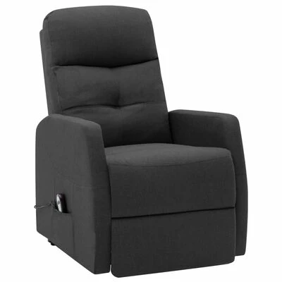 VidaXL Fauteuil inclinable sur pied Gris foncé Tissu 5 VidaXL Fauteuil inclinable sur pied Gris foncé Tissu – Image 3