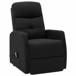 VidaXL Fauteuil inclinable sur pied Noir Tissu -Fauteuils Soldes image 3 321334