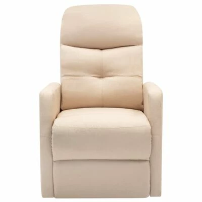 VidaXL Fauteuil inclinable sur pied Crème Tissu 5 VidaXL Fauteuil inclinable sur pied Crème Tissu – Image 3
