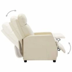 VidaXL Fauteuil inclinable Blanc Similicuir 10 VidaXL Fauteuil inclinable Blanc Similicuir -Fauteuils Soldes image 3 321353