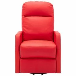 VidaXL Fauteuil inclinable Rouge Similicuir -Fauteuils Soldes image 3 321371