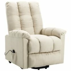 VidaXL Fauteuil inclinable Crème Tissu -Fauteuils Soldes image 3 321389