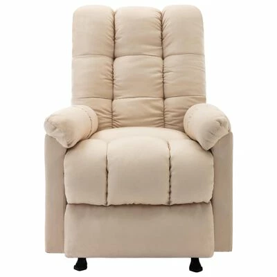 VidaXL Fauteuil inclinable Crème Tissu 5 VidaXL Fauteuil inclinable Crème Tissu – Image 3