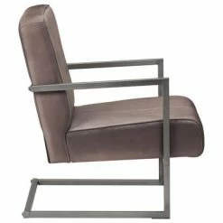 VidaXL Fauteuil cantilever Marron Cuir véritable 10 VidaXL Fauteuil cantilever Marron Cuir véritable -Fauteuils Soldes image 3 321857
