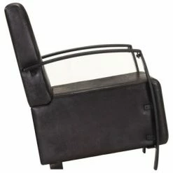 VidaXL Chaise de canapé Noir Cuir véritable 10 VidaXL Chaise de canapé Noir Cuir véritable -Fauteuils Soldes image 3 321861