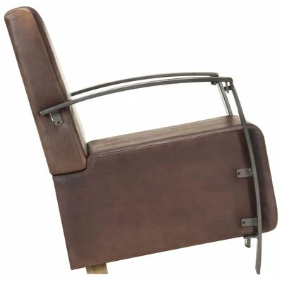 VidaXL Fauteuil Marron Cuir véritable 5 VidaXL Fauteuil Marron Cuir véritable – Image 3