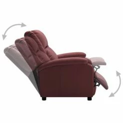 322440 vidaXL Recliner Wine Red Faux Leather -Fauteuils Soldes image 3 322440