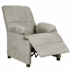 VidaXL Fauteuil inclinable Gris clair Similicuir daim -Fauteuils Soldes image 3 324048