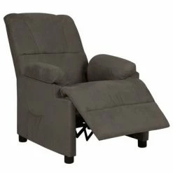 VidaXL Fauteuil inclinable Gris foncé Similicuir daim -Fauteuils Soldes image 3 324049