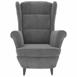 VidaXL Fauteuil Gris clair Velours 10 VidaXL Fauteuil Gris clair Velours -Fauteuils Soldes image 3 324059