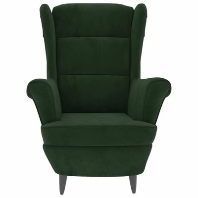 VidaXL Fauteuil Vert foncé Velours 5 VidaXL Fauteuil Vert foncé Velours – Image 3
