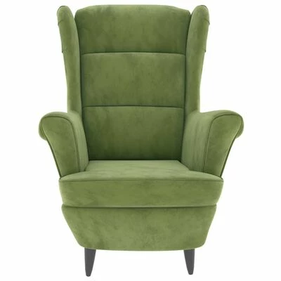 VidaXL Fauteuil Vert clair Velours 5 VidaXL Fauteuil Vert clair Velours – Image 3
