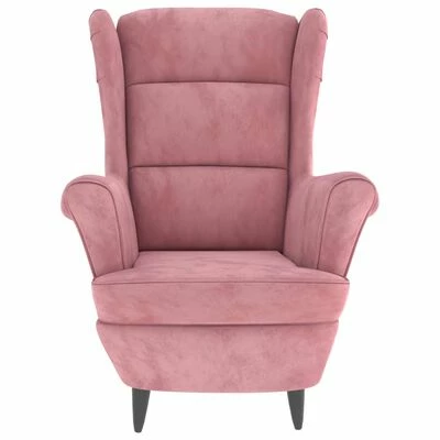 VidaXL Fauteuil Rose Velours 5 VidaXL Fauteuil Rose Velours – Image 3