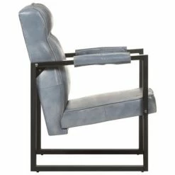VidaXL Fauteuil 60x75x90 cm Gris Cuir de chèvre véritable 10 VidaXL Fauteuil 60x75x90 cm Gris Cuir de chèvre véritable -Fauteuils Soldes image 3 325146