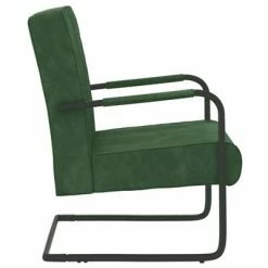 VidaXL Chaise cantilever Vert foncé Velours -Fauteuils Soldes image 3 325726