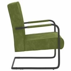 VidaXL Chaise cantilever Vert clair Velours 10 VidaXL Chaise cantilever Vert clair Velours -Fauteuils Soldes image 3 325727