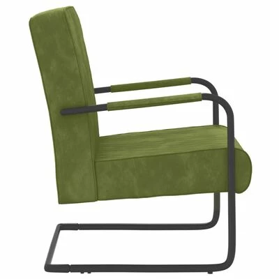 VidaXL Chaise cantilever Vert clair Velours 5 VidaXL Chaise cantilever Vert clair Velours â Image 3
