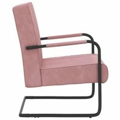 VidaXL Chaise cantilever Rose Velours 10 VidaXL Chaise cantilever Rose Velours -Fauteuils Soldes image 3 325728