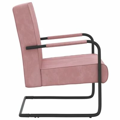 VidaXL Chaise cantilever Rose Velours 5 VidaXL Chaise cantilever Rose Velours – Image 3