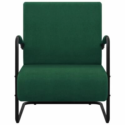 VidaXL Fauteuil Vert foncé Tissu 5 VidaXL Fauteuil Vert foncé Tissu – Image 3