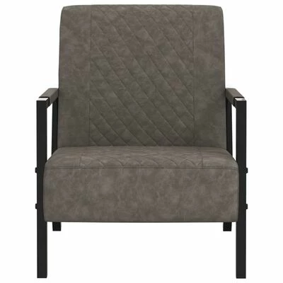 VidaXL Fauteuil Gris foncé Similicuir 5 VidaXL Fauteuil Gris foncé Similicuir – Image 3