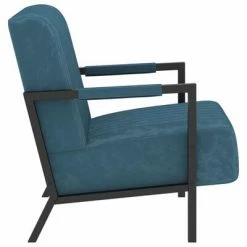 VidaXL Fauteuil Bleu Velours -Fauteuils Soldes image 3 325757