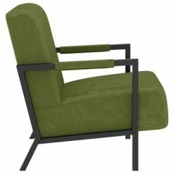 VidaXL Fauteuil Vert clair Velours -Fauteuils Soldes image 3 325761