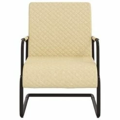 VidaXL Chaise cantilever Crème Similicuir -Fauteuils Soldes image 3 325782