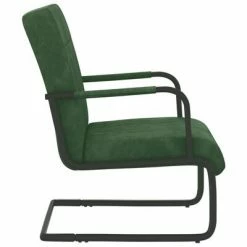 VidaXL Chaise cantilever Vert foncé Velours -Fauteuils Soldes image 3 325790