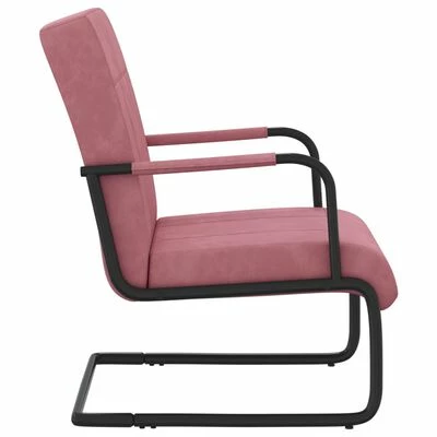 VidaXL Chaise cantilever Rose Velours 5 VidaXL Chaise cantilever Rose Velours – Image 3