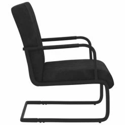 VidaXL Chaise cantilever Noir Velours -Fauteuils Soldes image 3 325794
