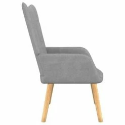 VidaXL Chaise de relaxation Gris clair Tissu -Fauteuils Soldes image 3 327523