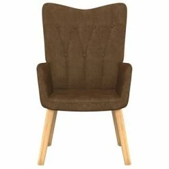 VidaXL Chaise de relaxation avec tabouret Marron Tissu -Fauteuils Soldes image 3 327537