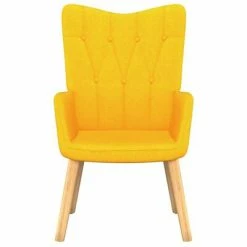 VidaXL Chaise de relaxation avec tabouret Jaune moutarde Tissu -Fauteuils Soldes image 3 327541