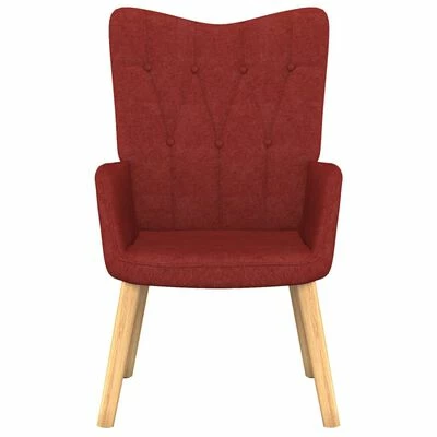 VidaXL Chaise de relaxation avec tabouret Rouge bordeaux Tissu 5 VidaXL Chaise de relaxation avec tabouret Rouge bordeaux Tissu – Image 3
