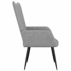VidaXL Chaise de relaxation Gris clair Tissu -Fauteuils Soldes image 3 327545