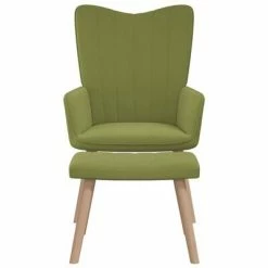 VidaXL Chaise de relaxation avec repose-pied Vert clair Velours -Fauteuils Soldes image 3 327669
