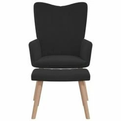 VidaXL Chaise de relaxation avec repose-pied Noir Velours -Fauteuils Soldes image 3 327672