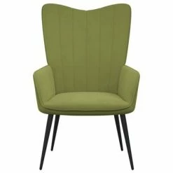 VidaXL Chaise de relaxation Vert clair Velours -Fauteuils Soldes image 3 327680