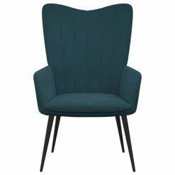 VidaXL Chaise de relaxation Bleu Velours -Fauteuils Soldes image 3 327687