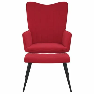 VidaXL Chaise de relaxation avec repose-pied Rouge bordeaux Velours 5 VidaXL Chaise de relaxation avec repose-pied Rouge bordeaux Velours – Image 3