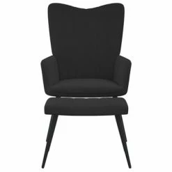 VidaXL Chaise de relaxation avec repose-pied Noir Velours -Fauteuils Soldes image 3 327694
