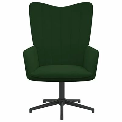 VidaXL Chaise de relaxation Vert foncé Velours 5 VidaXL Chaise de relaxation Vert foncé Velours – Image 3