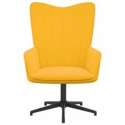 VidaXL Chaise de relaxation Jaune moutarde Velours -Fauteuils Soldes image 3 327706