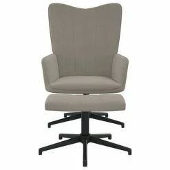 VidaXL Chaise de relaxation avec repose-pied Gris clair Velours -Fauteuils Soldes image 3 327710