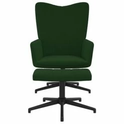 VidaXL Chaise de relaxation avec repose-pied Vert foncé Velours 10 VidaXL Chaise de relaxation avec repose-pied Vert foncé Velours -Fauteuils Soldes image 3 327712