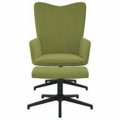 VidaXL Chaise de relaxation avec repose-pied Vert clair Velours -Fauteuils Soldes image 3 327713