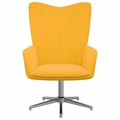 VidaXL Chaise de relaxation Jaune moutarde Velours -Fauteuils Soldes image 3 327728