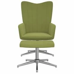 VidaXL Chaise de relaxation avec repose-pied Vert clair Velours 10 VidaXL Chaise de relaxation avec repose-pied Vert clair Velours -Fauteuils Soldes image 3 327735
